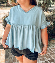 Flowy Denim Curvy Top