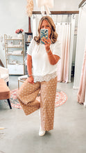 Polka Dot Wide Leg Pant | Taupe