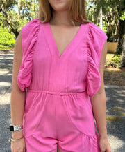 Ruffle Cutout Back Romper | Pink