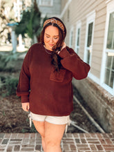 Falling Raw Knit Plus Top | Chocolate