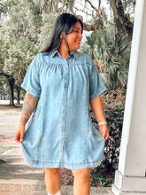 Denim Collared Button Down Dress