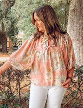 Eyelet Floral Peasant Top | Peachy Pink