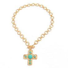 Hammered Cross Toggle Necklace