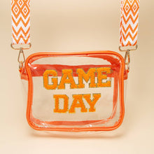 “Game Day” Fuzzy Chenille Clear Crossbody Bag: Black