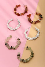 Natural Stone Hoop Earrings | Topaz