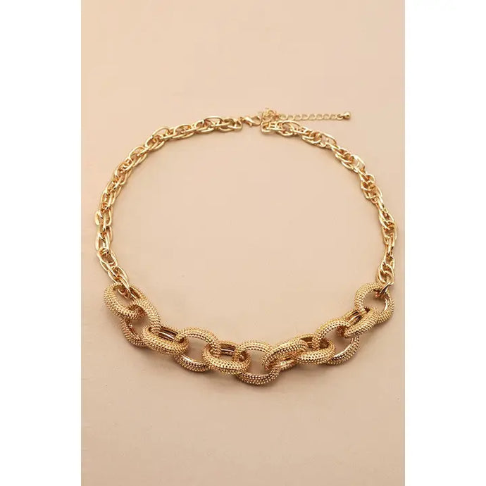 Caviar Link Necklace | Gold