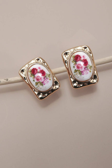 Vintage Flower Earrings | Gold