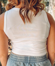 Fish Knit Crop Top | White