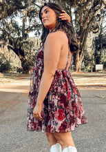 Rose Garden Halter Dress | Sangria Red