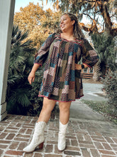 Patsy Patched MIni Dres | Olive