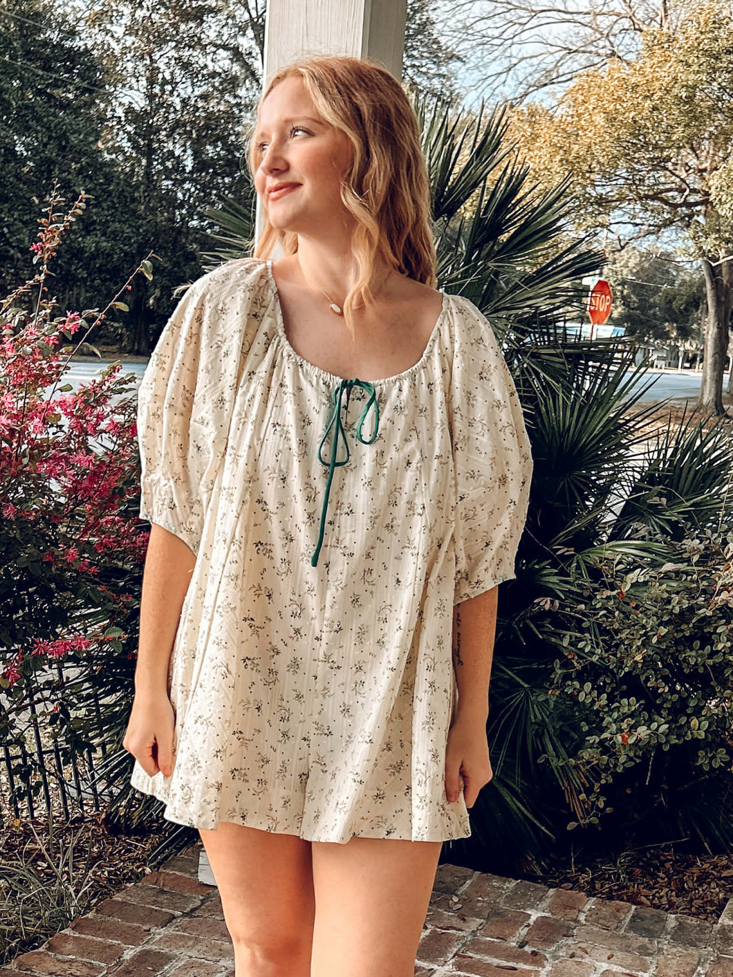 Finn Floral Oversize Romper | Cream