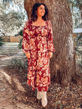 Yours Floral Maxi Dress | Burgundy