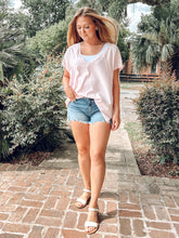 Oversized Mineral Washed Top | Soft Pink