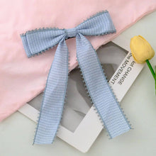 Gingham Bow Hair Clip | Blue