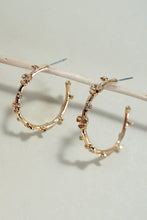 Leaf Rhinestone Hoop Earring | Gold