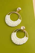 Boho Raffia Hoop Earring | Green