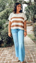 Striped Dolman Boxy Top | Mocha