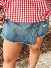 Wrapped Denim Skort | Medium Wash