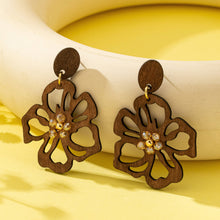 Wooden Floral Drop Earrings