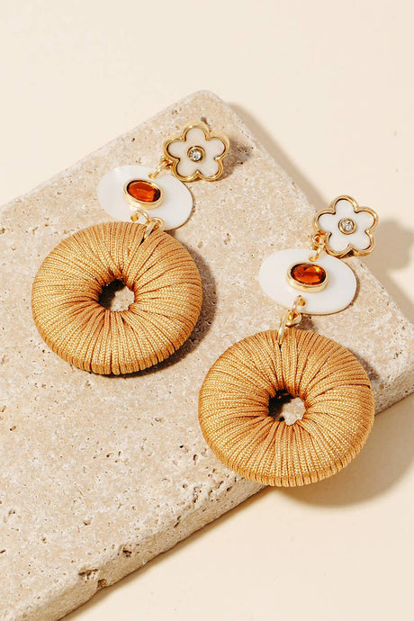 Shell Flower Earrings | Tan