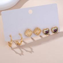 Floral Textured Trio Earring Set*