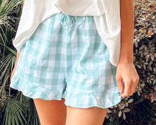 Gingham Ruffle Shorts | Blue