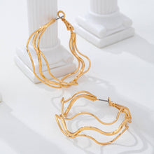 Textured Wavy Gold Hoop Earrings | Gold