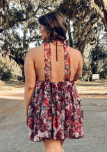 Rose Garden Halter Dress | Sangria Red