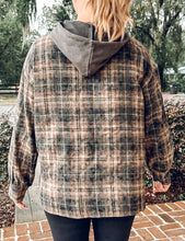 French Terry & Flannel Plaid Hoodie | Charcoal
