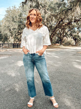 Washed Ruffle Top | White