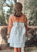 Summer Striped Bow Dress | Blue