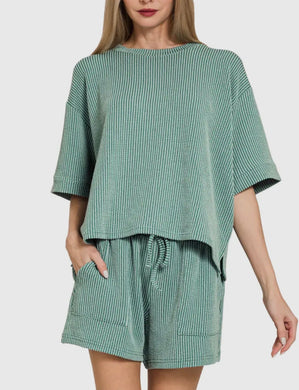 Corded Short Set | Jade