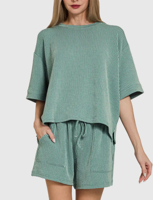 Corded Short Set | Jade