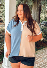 Ribbed Colorblock Curvy Top | Denim