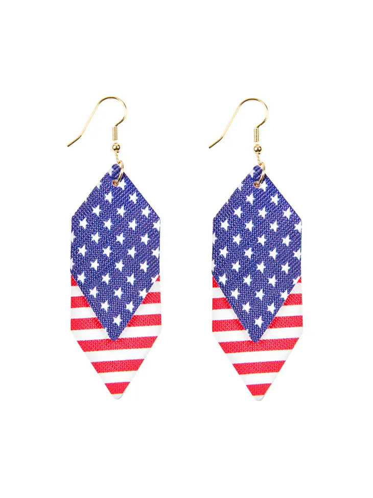 picture 1 USA Layered Leather Drop Earrings