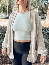 Patch Pocket Chenille Cardigan | Sand