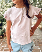 Ruffle Basic Tee | Baby Pink