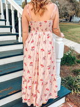 Striped Floral Maxi Dress | Peach
