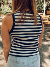 Nautical Striped Knit Vest | Navy
