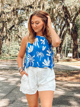 Resort Printed Top | Royal Blue