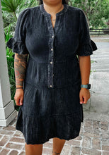 Mia Mineral Wash Dress | Black