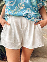 Smocked Airflow Shorts | White