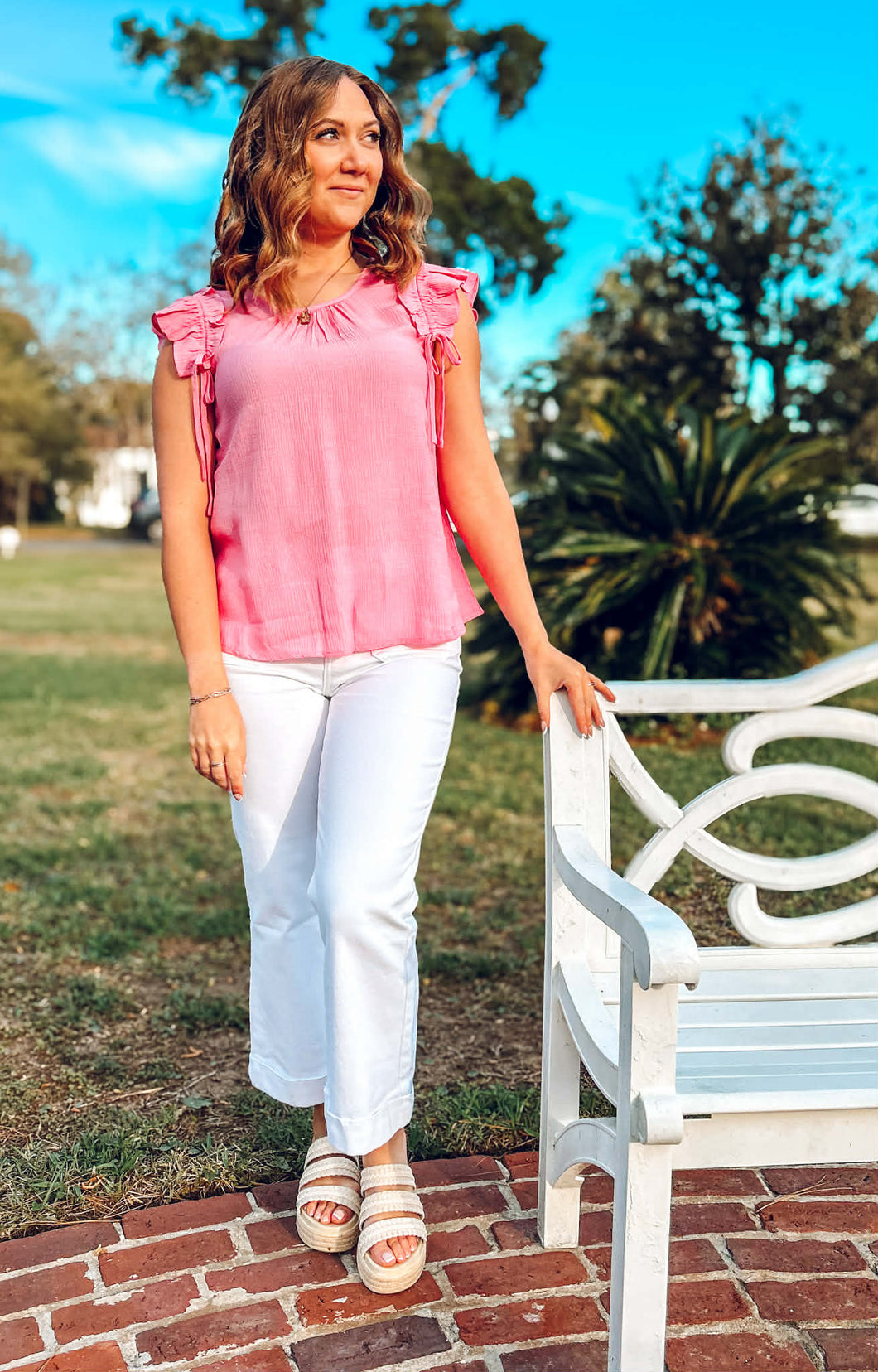 Cropped Flare Denim | White