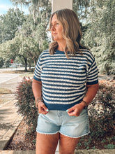 Harbor Striped Knit Top | Navy