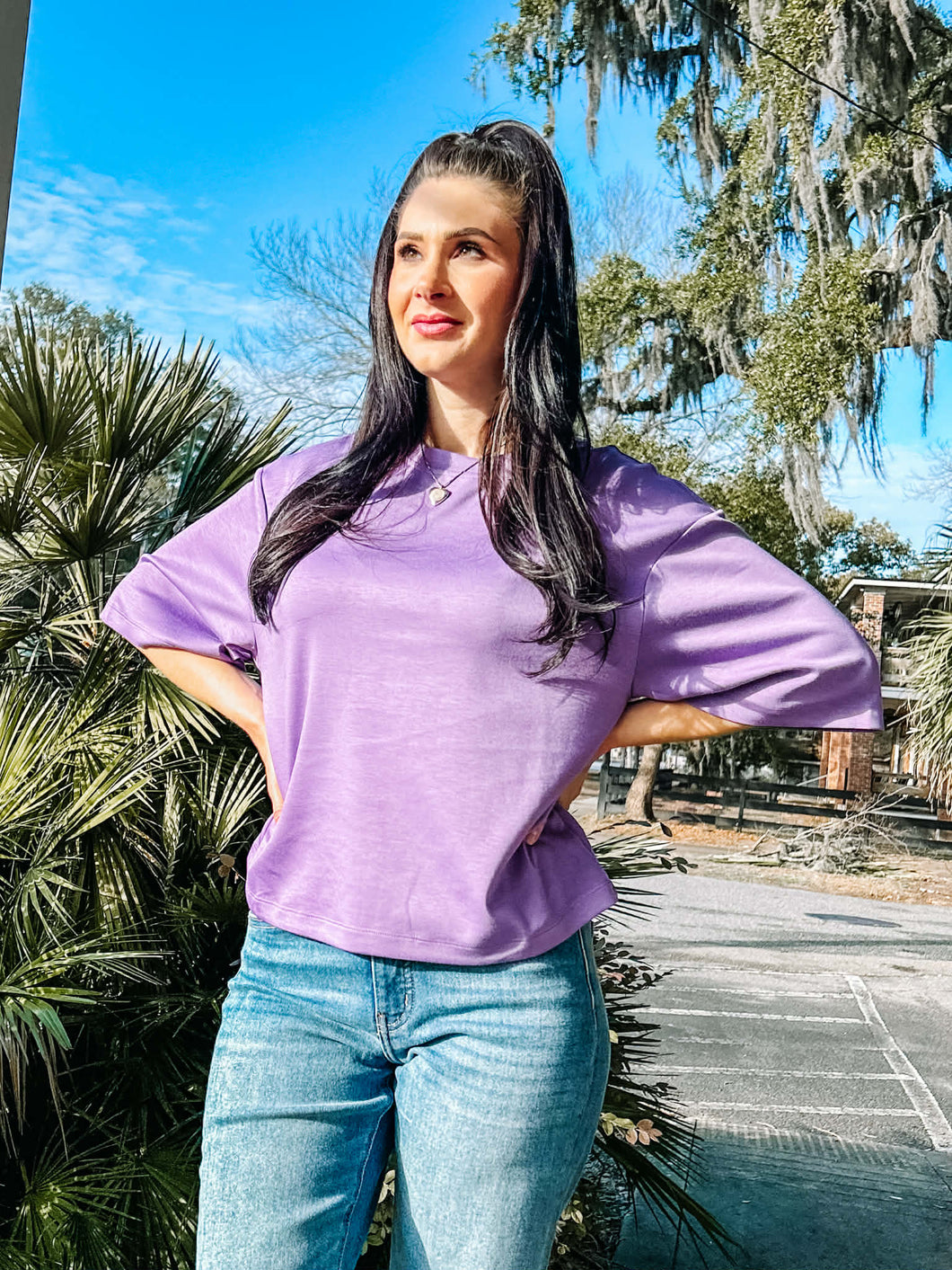 Scuba Boxy Top | Dusty Purple