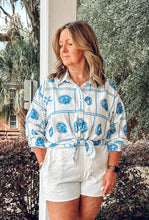 Sea Shell Button Down Top | White