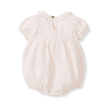Muslin Collar Bubble Romper | Pink