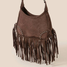 Fringe Belt Decor Shoulder Bag | Dark Brown