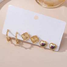 Floral Textured Trio Earring Set*