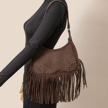 Fringe Belt Decor Shoulder Bag | Dark Brown